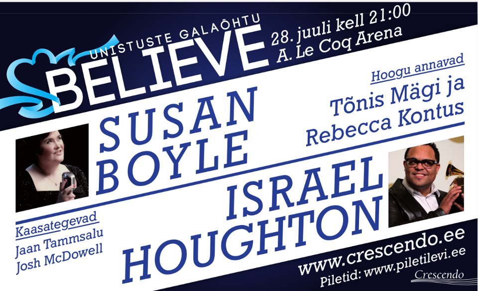 Kristlik portaal Kaev jagab 7 nädalat järjest TASUTA Susan Boyle pileteid